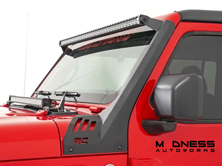 Jeep Wrangler JL Lighting Upgrade - 50in Windshield Mount - Black Series w/ White DRL - Single Row LED